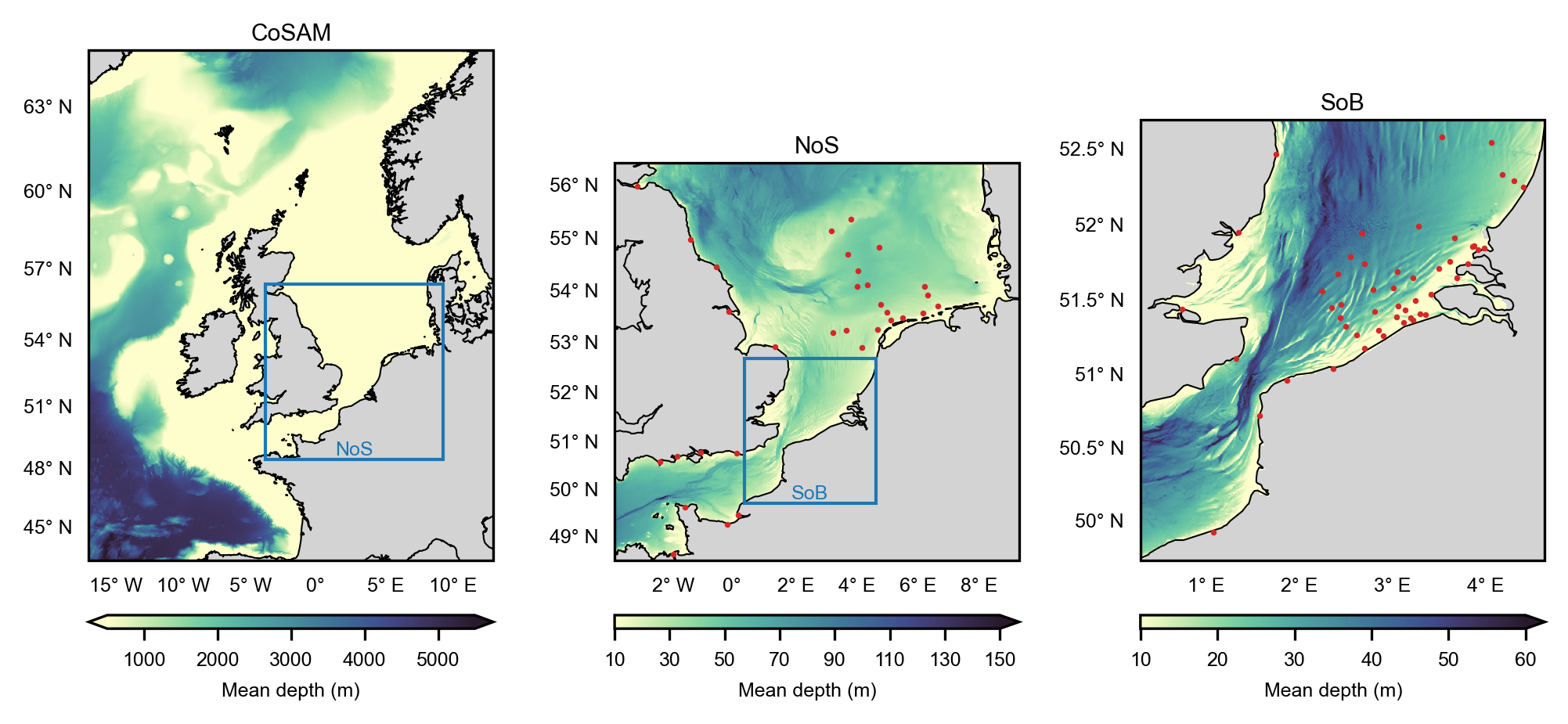 Bathymetry domains